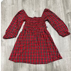 Tartan plaid girls dress w/ bow detail, size XS‎ (5), new